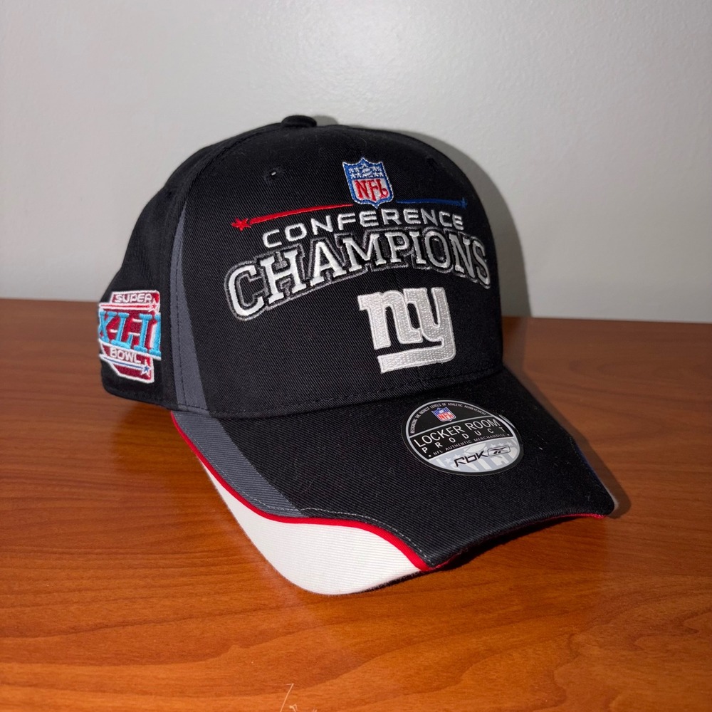 Reebok New York Giants NFC Conference Champions Super Bowl XLII Hat Black OSFM
